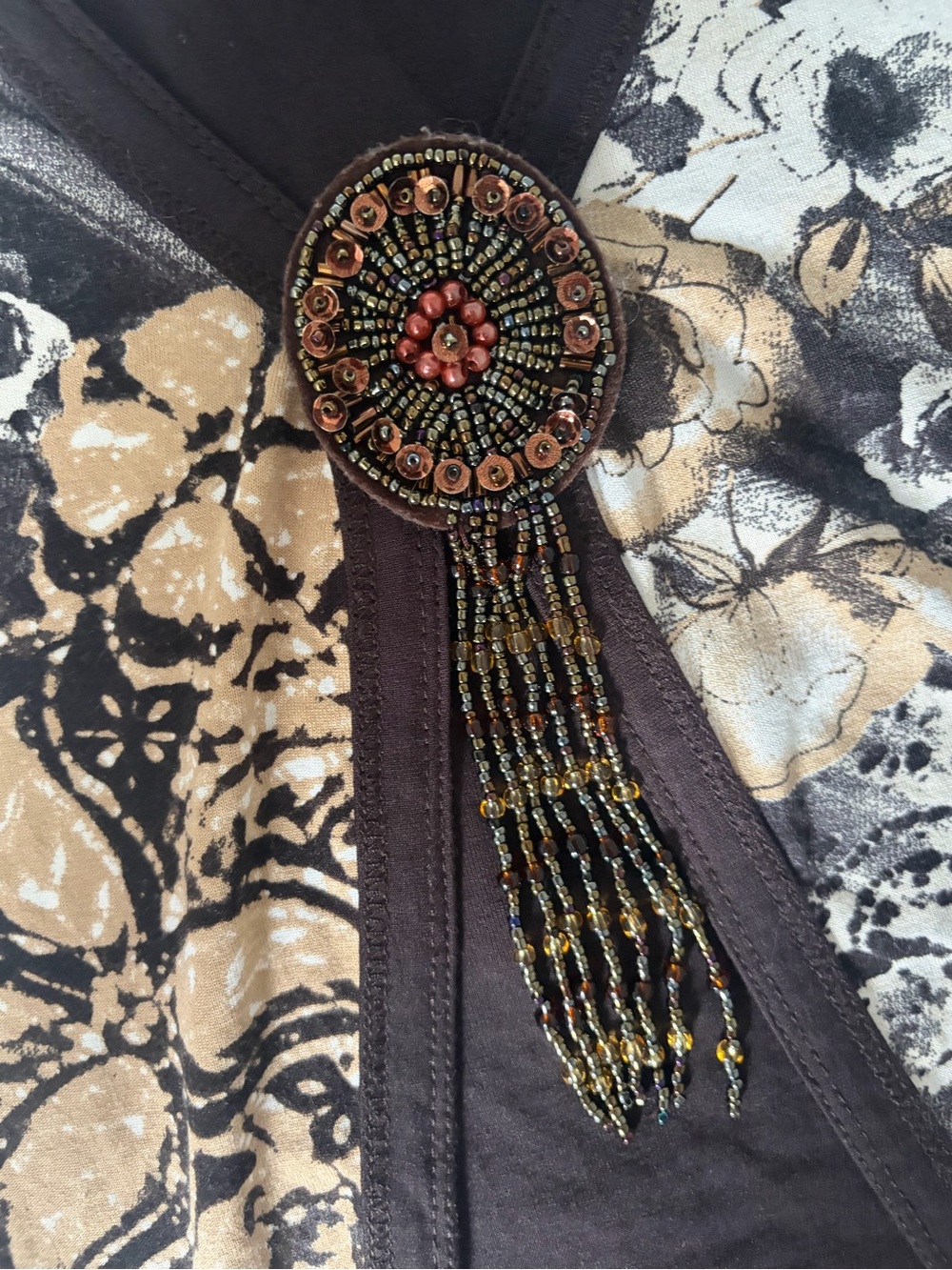 Vintage Y2K Apriori Beaded Medallion Layered Tank Top - Earthcore Grunge - Picture 9 of 10